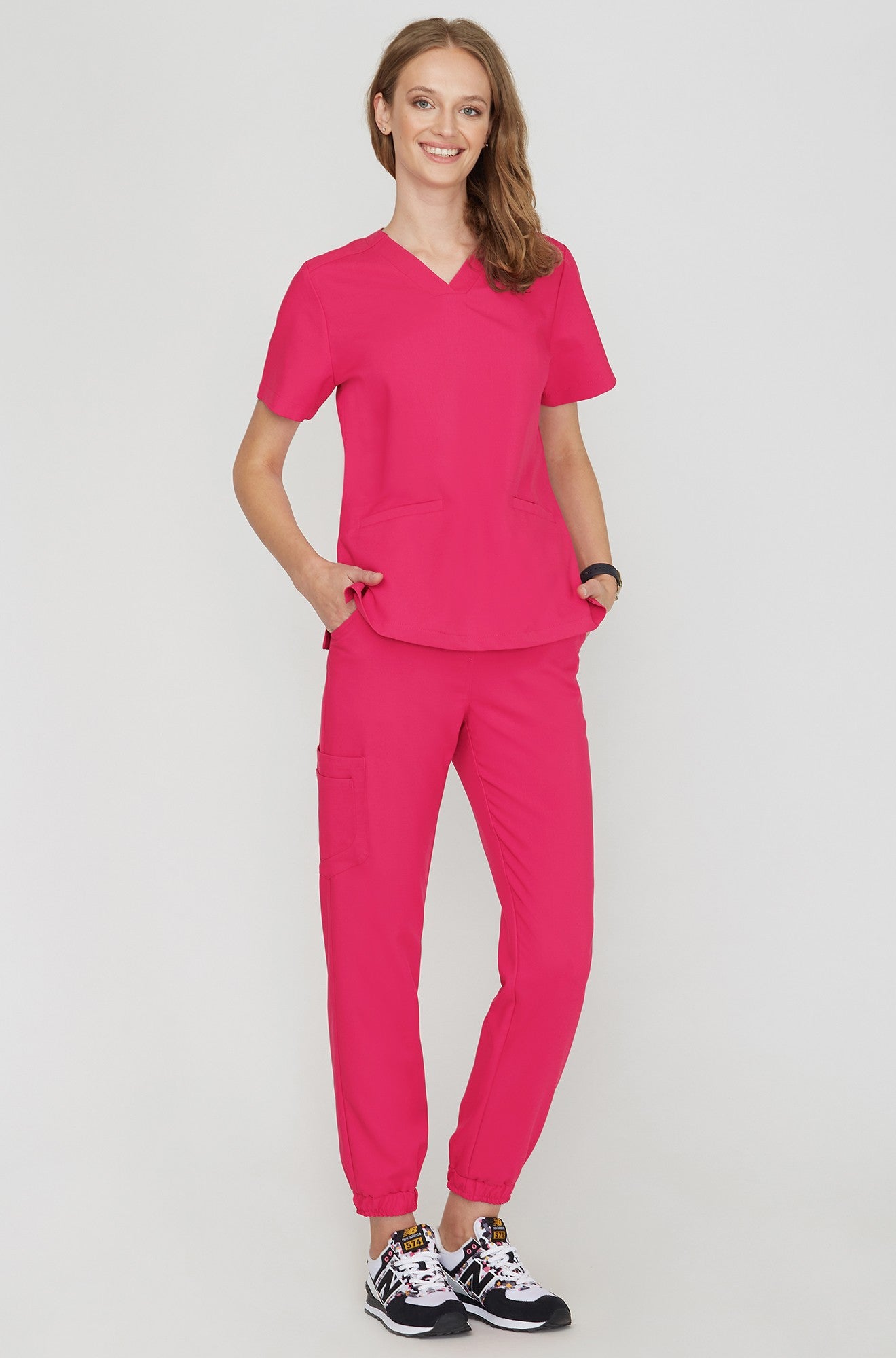 Zdravotnícke nohavice jogger - FUCHSIA