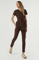 Women's medical trousers - DARK CHOCOLATE