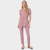 Zdravotnická halenka AMELIA s vázáním - BLOSSOM PINK