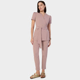 Zdravotnická halenka AMELIA s vázáním - DUSTY PINK