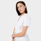 AMELIA tied medical apron - WHITE 