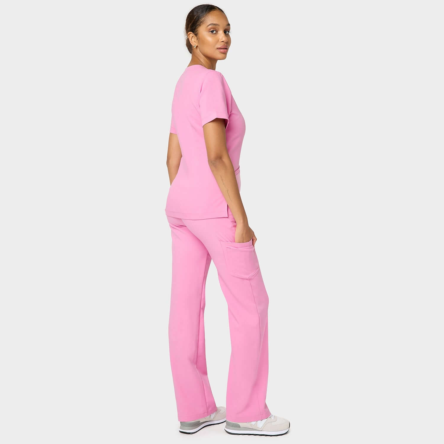 Dámské široké zdravotnické kalhoty - CANDY PINK