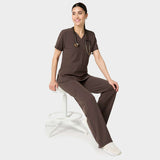 EMILY scrubs medical blouse - MILK CHOCOLATE