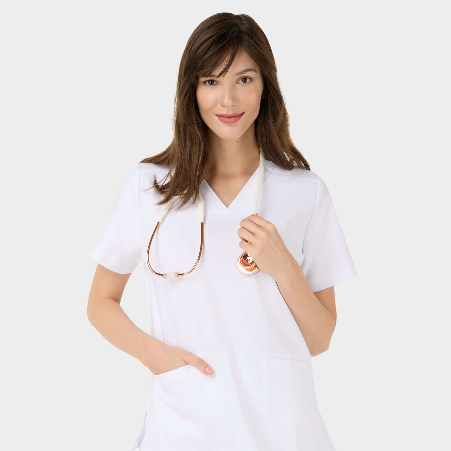 EMILY scrubs medical sweatshirt - WHITE