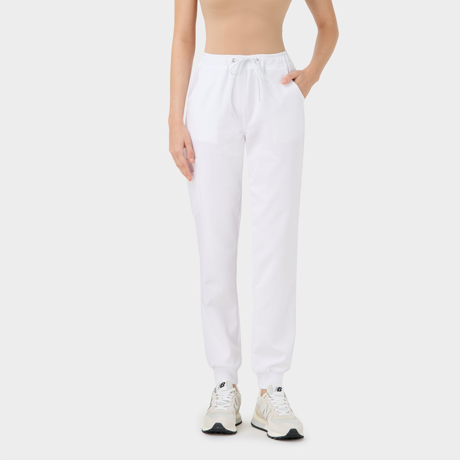 Zdravotnícke nohavice jogger - WHITE
