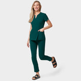 Zdravotnická halenka KATE s vázáním - MOSS GREEN