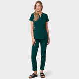 Zdravotnická halenka KATE s vázáním - MOSS GREEN