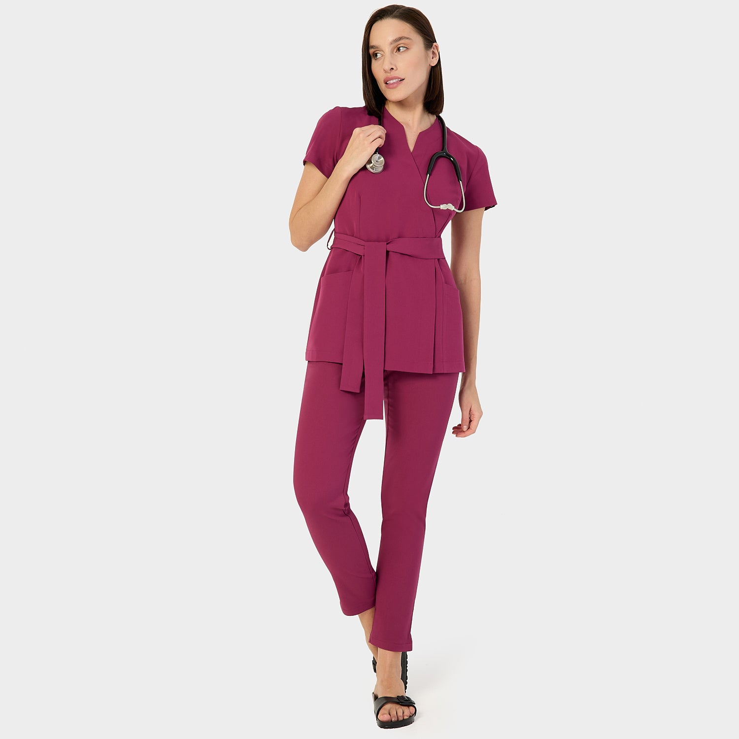 Zdravotnícka tunika na viazanie SOPHIA - SANGRIA