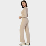 Women's wide medical trousers - LATTE