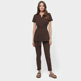 SOPHIA Tie-Up Medical Apron - DARK CHOCOLATE 