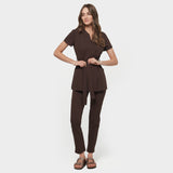 SOPHIA Tie-Up Medical Apron - DARK CHOCOLATE 