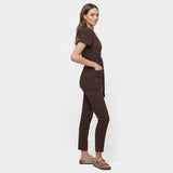 SOPHIA Tie-Up Medical Apron - DARK CHOCOLATE 