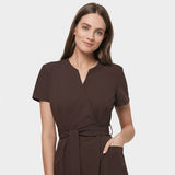 SOPHIA Tie-Up Medical Apron - DARK CHOCOLATE 