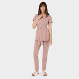 Zdravotnická halenka SOPHIA s vázáním - DUSTY PINK