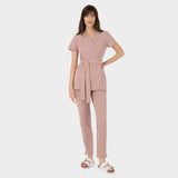 Zdravotnická halenka SOPHIA s vázáním - DUSTY PINK