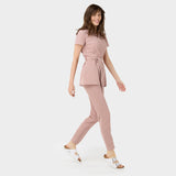 Zdravotnická halenka SOPHIA s vázáním - DUSTY PINK