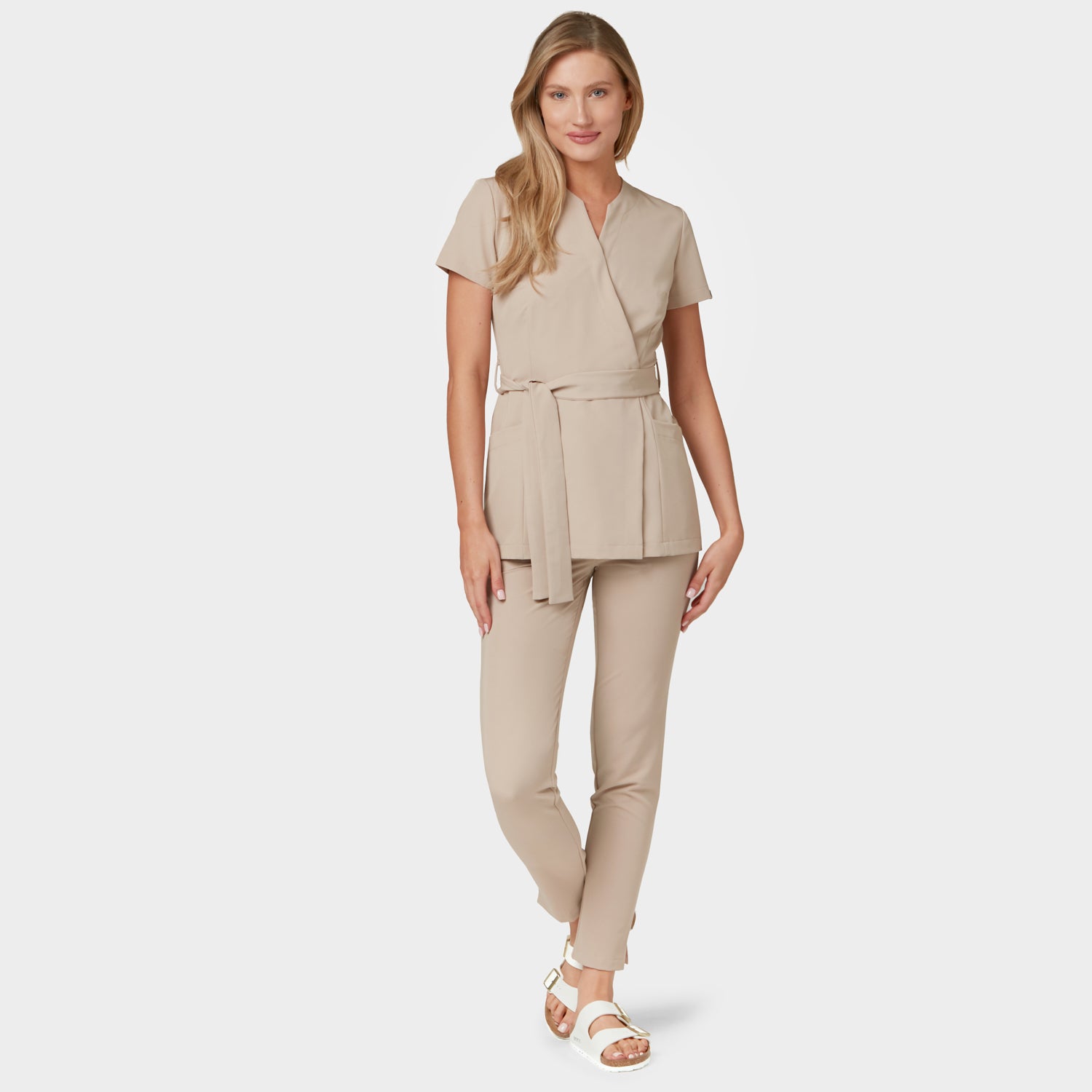 SOPHIA - LATTE tied medical apron 