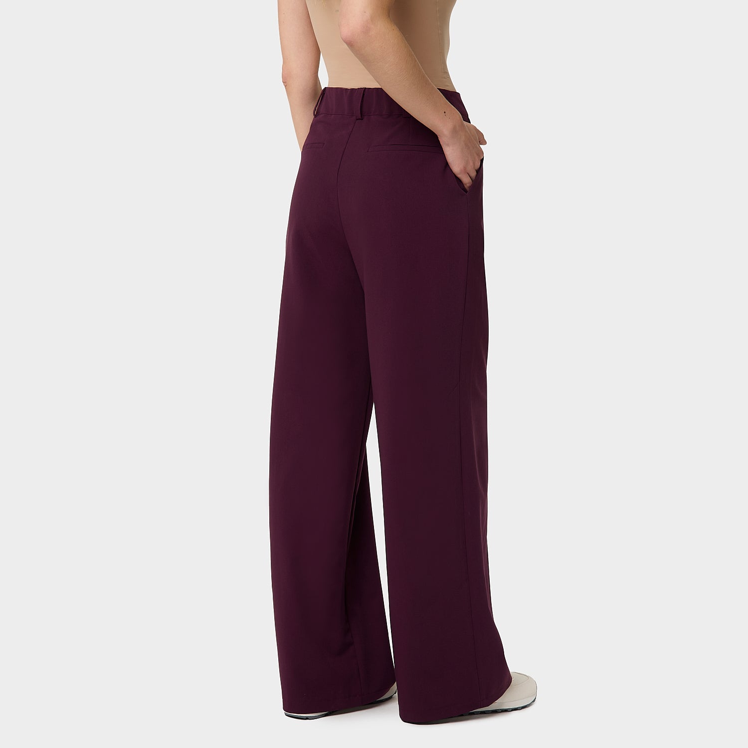 Spodnie medyczne damskie Aura Burgundy - wygodne i eleganckie do pracy - Vena Uniformy