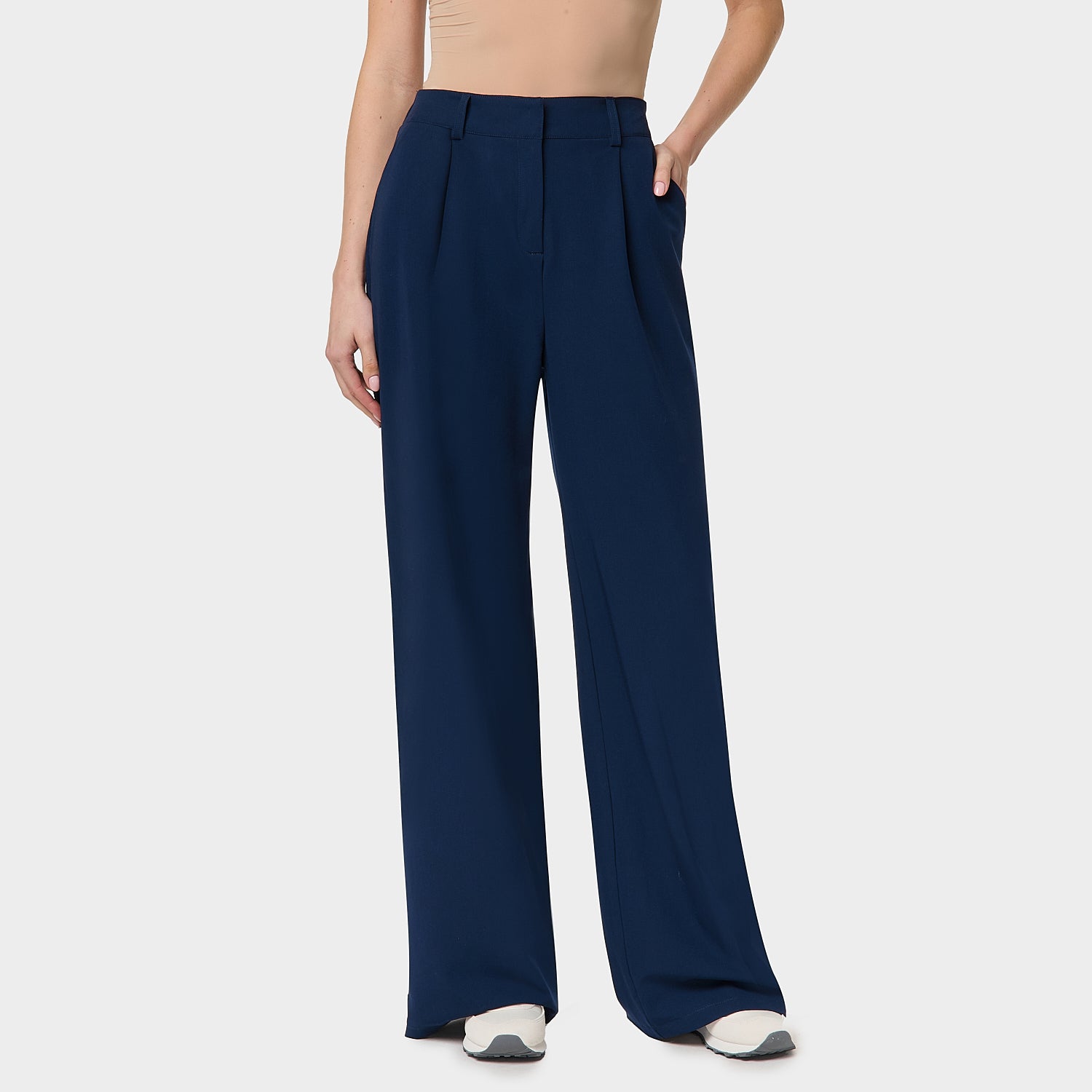 Spodnie medyczne damskie Aura Navy - wygodne i eleganckie do pracy - Vena Uniformy
