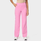 Dámské široké zdravotnické kalhoty - CANDY PINK