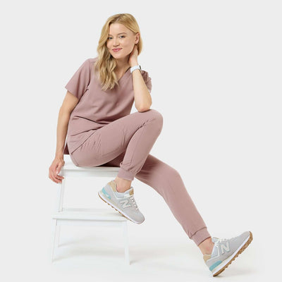 EMILY scrubs medical sweatshirt - DUSTY PINK