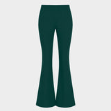 Spodnie medyczne flare Moss Green - zielone rozszerzane spodnie scrubs damskie z wiskozy z elastanem, polska produkcja Vena Uniformy